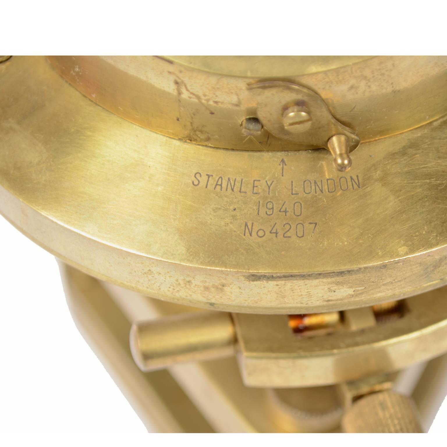 Mid-20th Century Brass Theodolite Signed Stanley, London