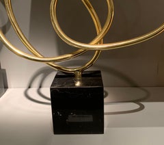 Brass Thin Ribbon Shaped Free Form Sculpture, Indonesia, Contemporary