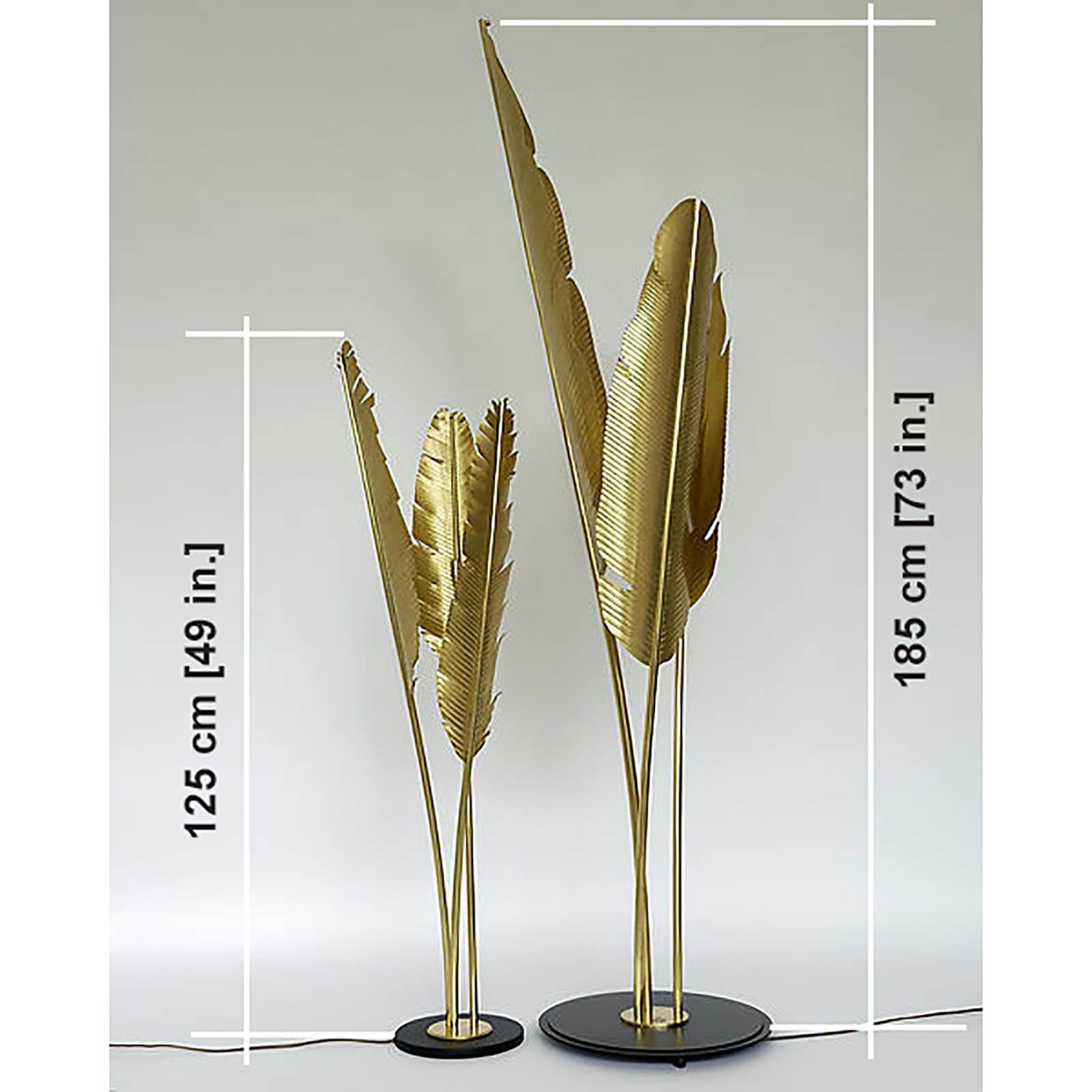 Contemporary Brass Three Leaves Floor Lamp in the Manner of Maison Jansen For Sale