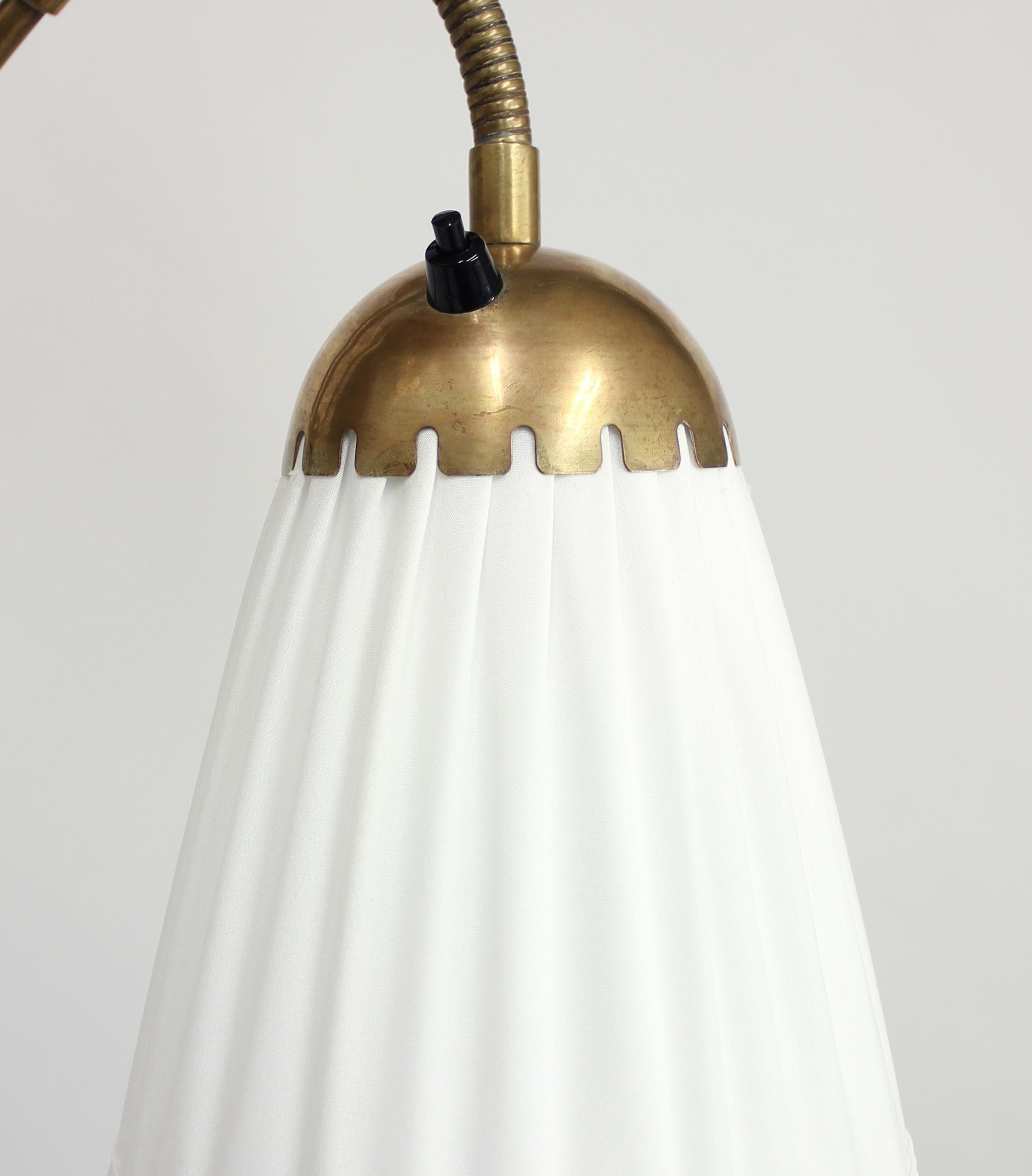 Brass Three-Light Floor Lamp, 1940s 3