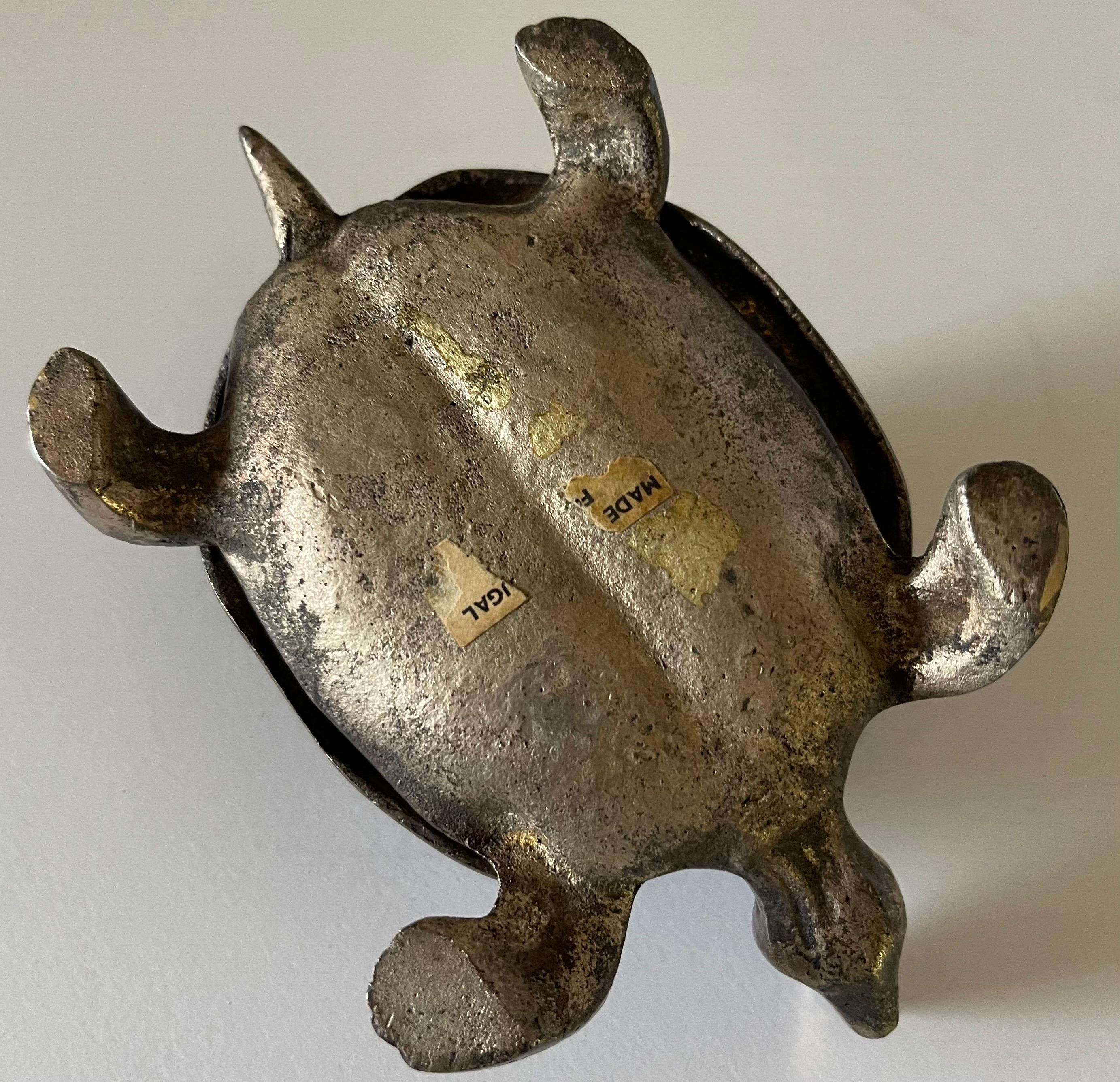Brass Three Tier Turtle Heavy Box For Sale 6