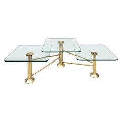 Brass Three Tiers Coffee Table, Italy, 1960