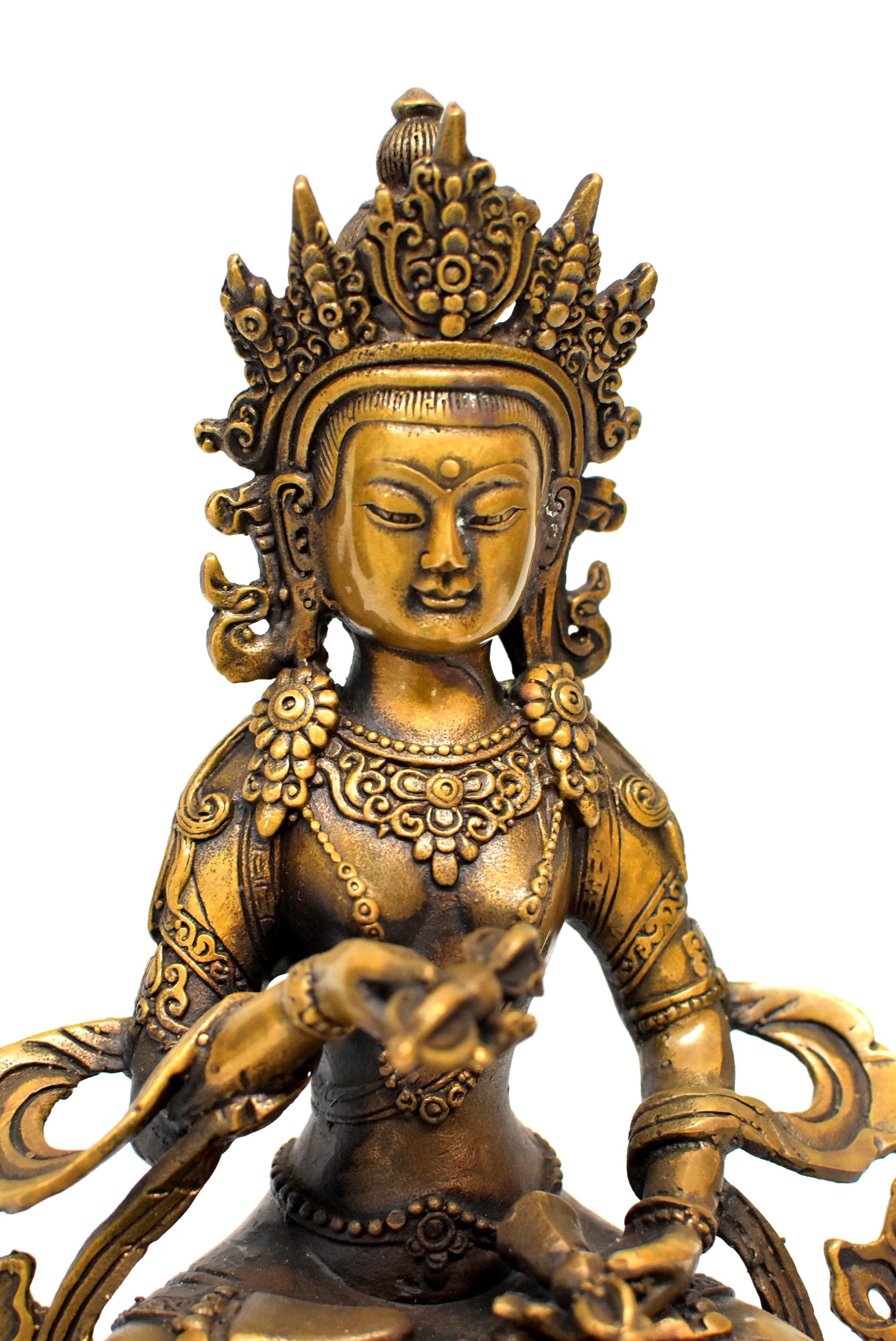 Brass Tibetan Buddhas, Set of Three 6