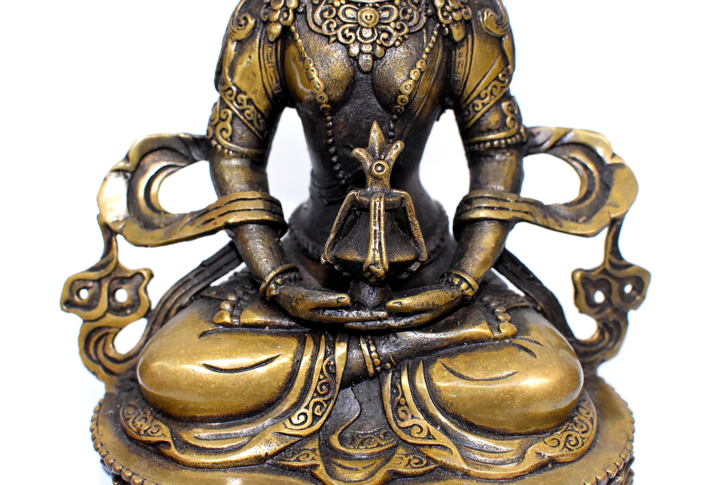 Brass Tibetan Buddhas, Set of Three 2