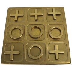 Vintage Brass Tic Tac Toe Game