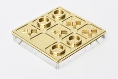 Brass Tic Tac Toe Game Mid-Century Modern
