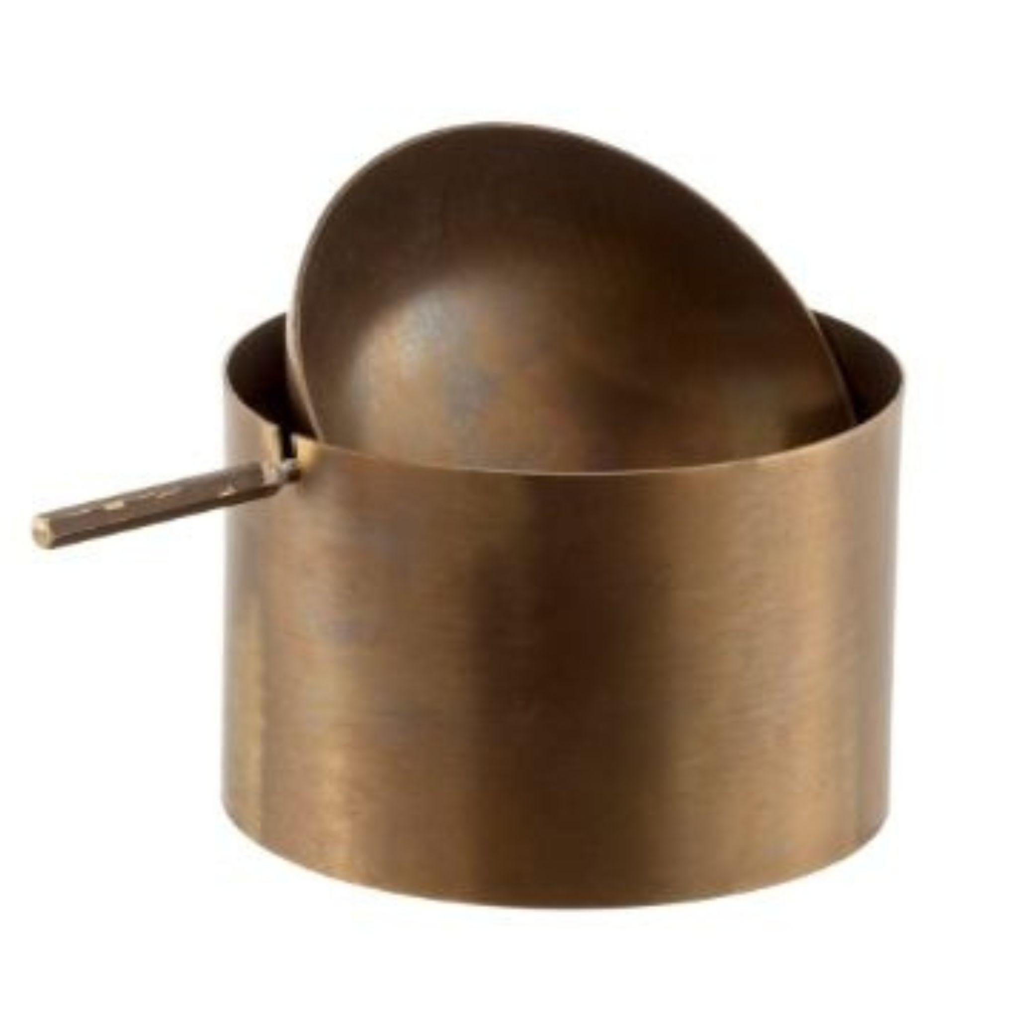 Contemporary Brucaliffo brass tilting ashtray For Sale