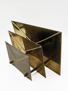 Porte-rouleau de papier toilette en laiton, attribué à Maria Pergay, France, vers 1970
