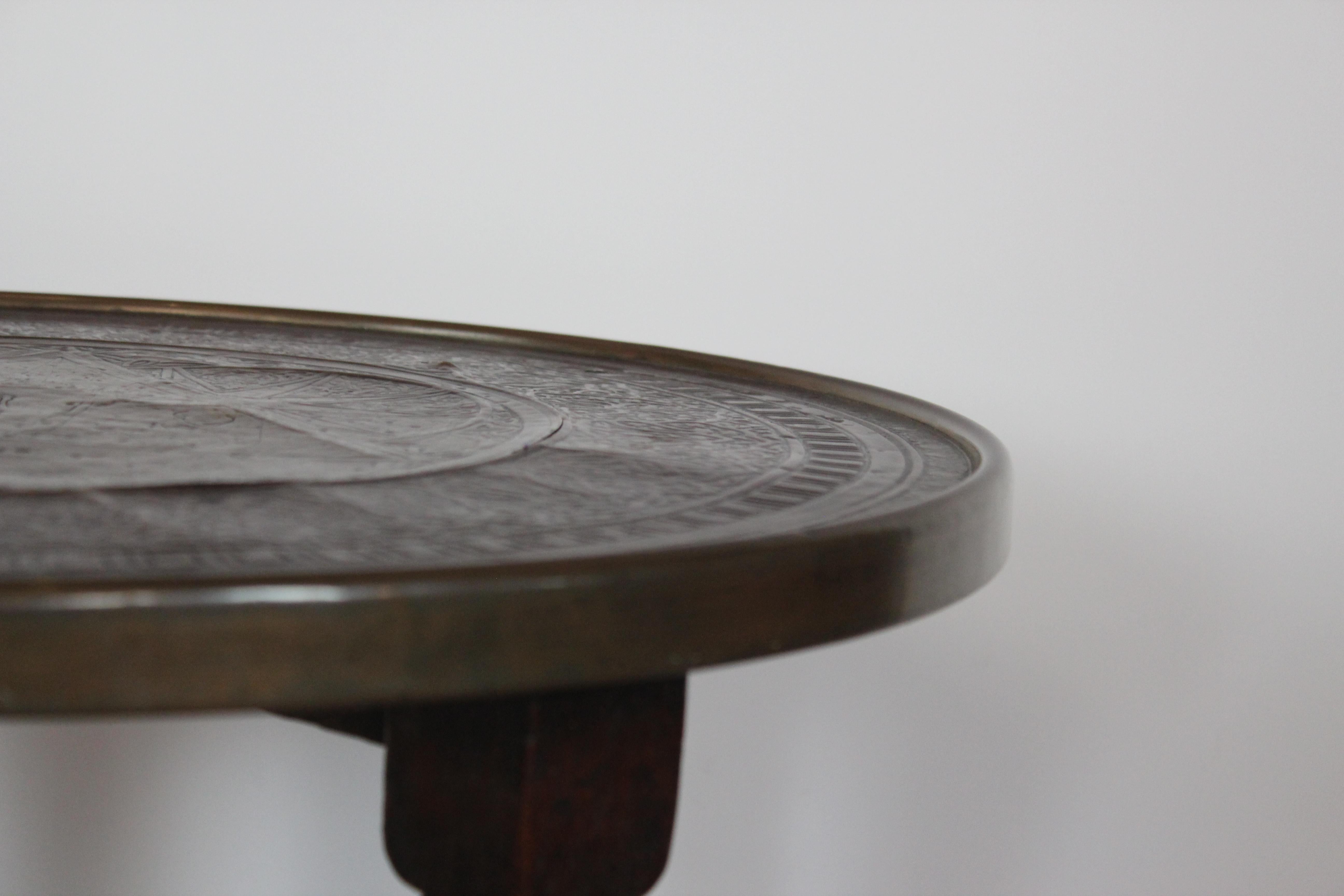 Early 20th Century Brass Top Accent Table