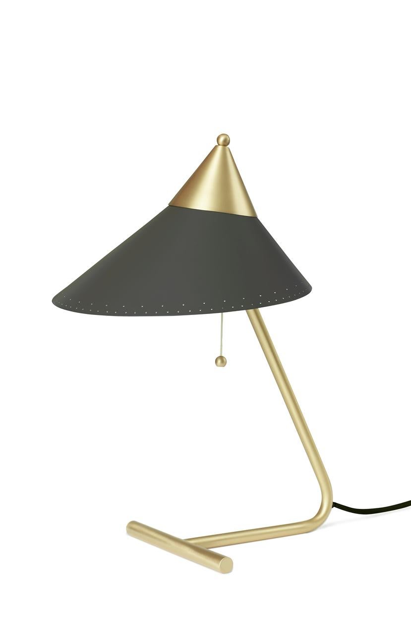 Brass Top Charcoal Table Lamp by Warm Nordic
Dimensions: D24 x W31 x H41 cm
Material: Lacquered steel, Brass
Weight: 1 kg
Also available in different colours. Please contact us.

A table lamp with unique, solid brass details, created in the 1950s by