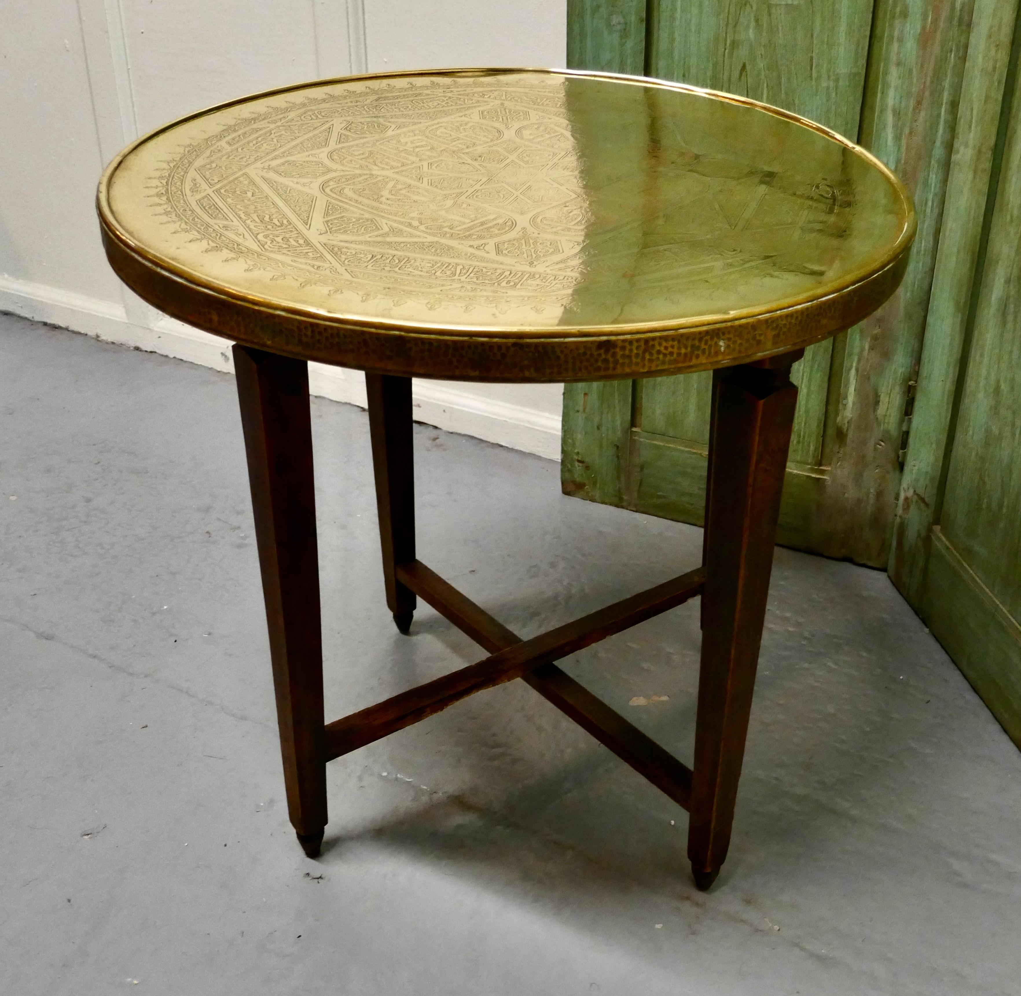 20th Century Brass Top Coffee Table or Occasional Table