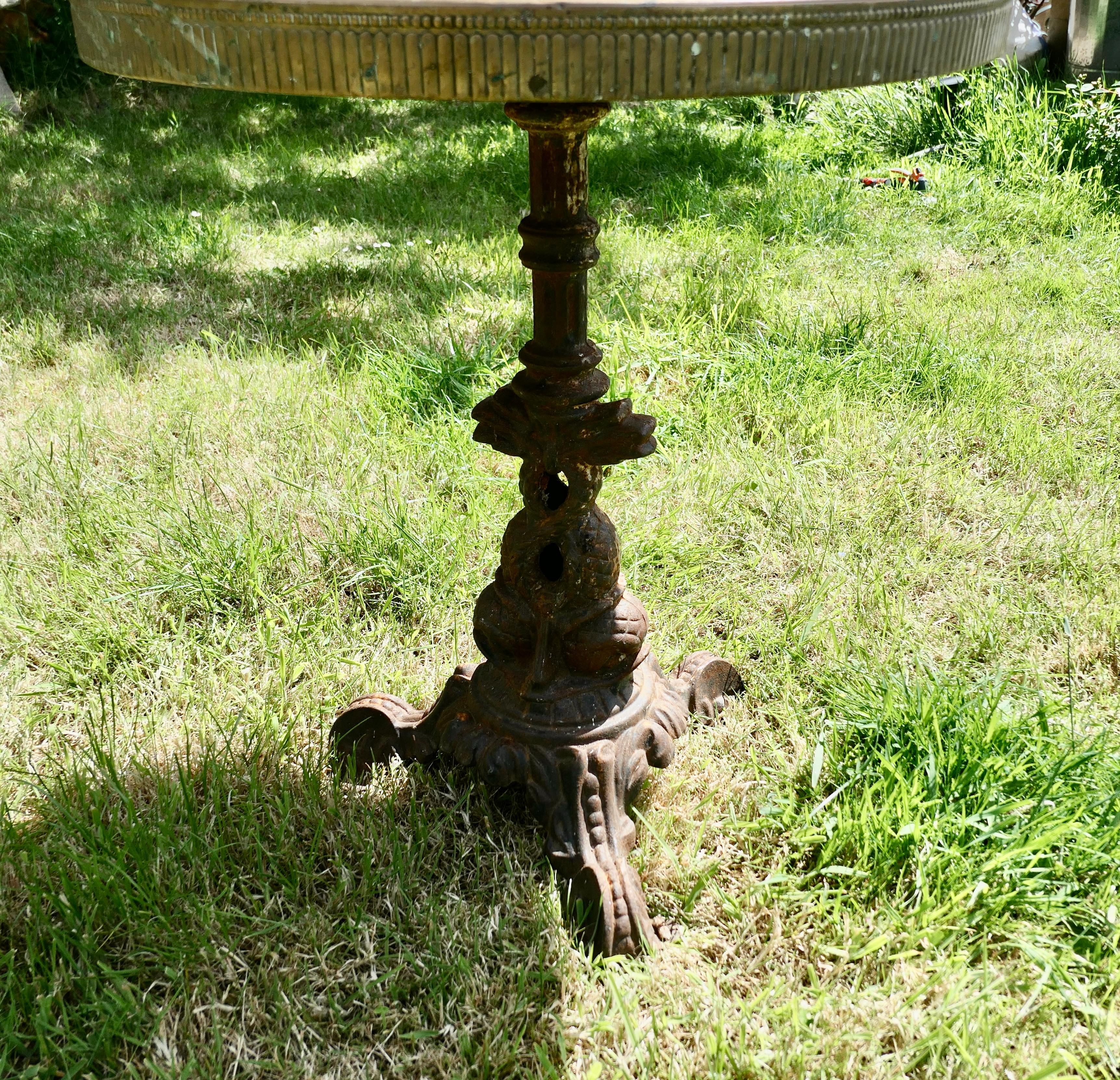 Brass Top Garden Iron Table  For Sale 1