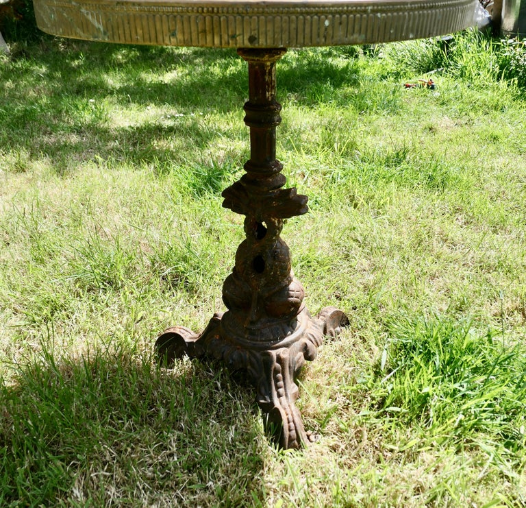 Brass Top Garden Iron Table For Sale at 1stDibs