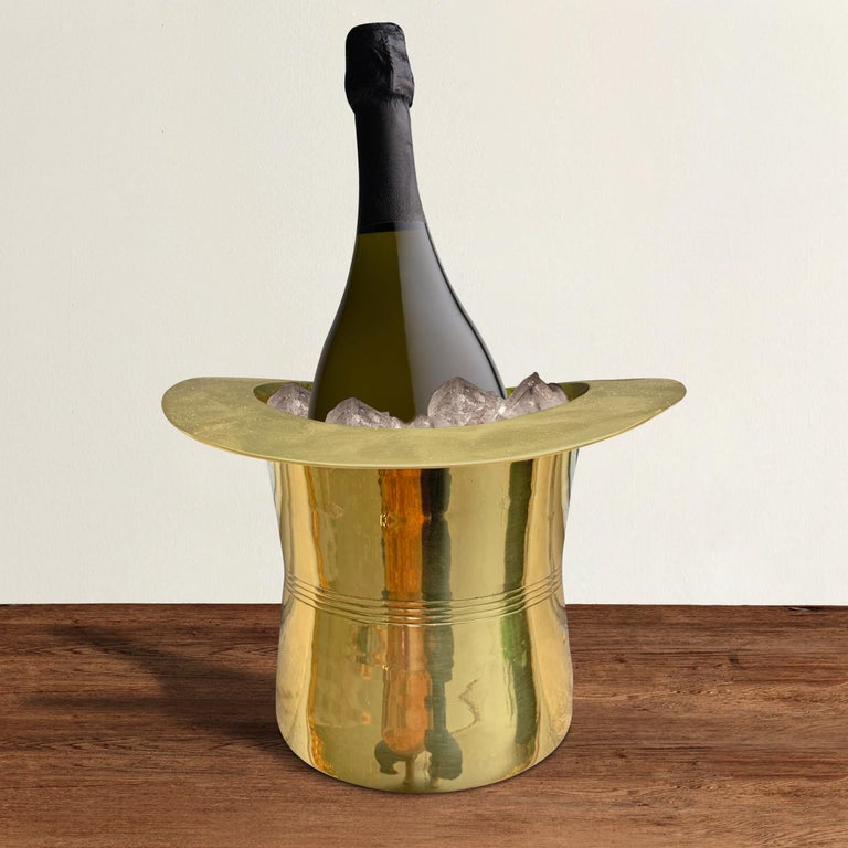 Brass Top Hat Champagne Bucket at 1stDibs