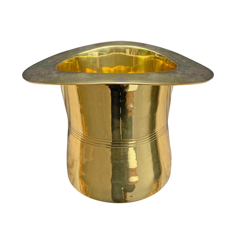 Brass Top Hat Champagne Bucket at 1stDibs