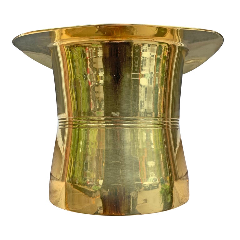 Brass Top Hat Champagne Bucket at 1stDibs