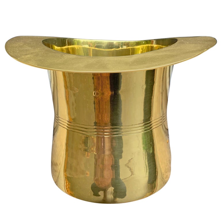 Brass Top Hat Champagne Bucket at 1stDibs