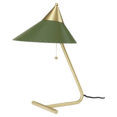Brass Top Pine Green Table Lamp by Warm Nordic