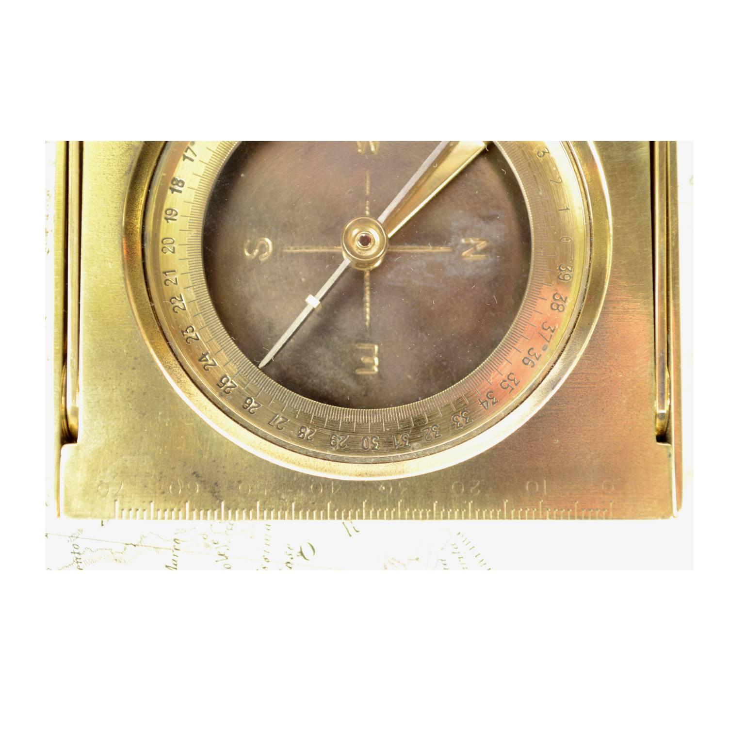 Brass Topographic Compass Placed in Its Original Walnut Box 10