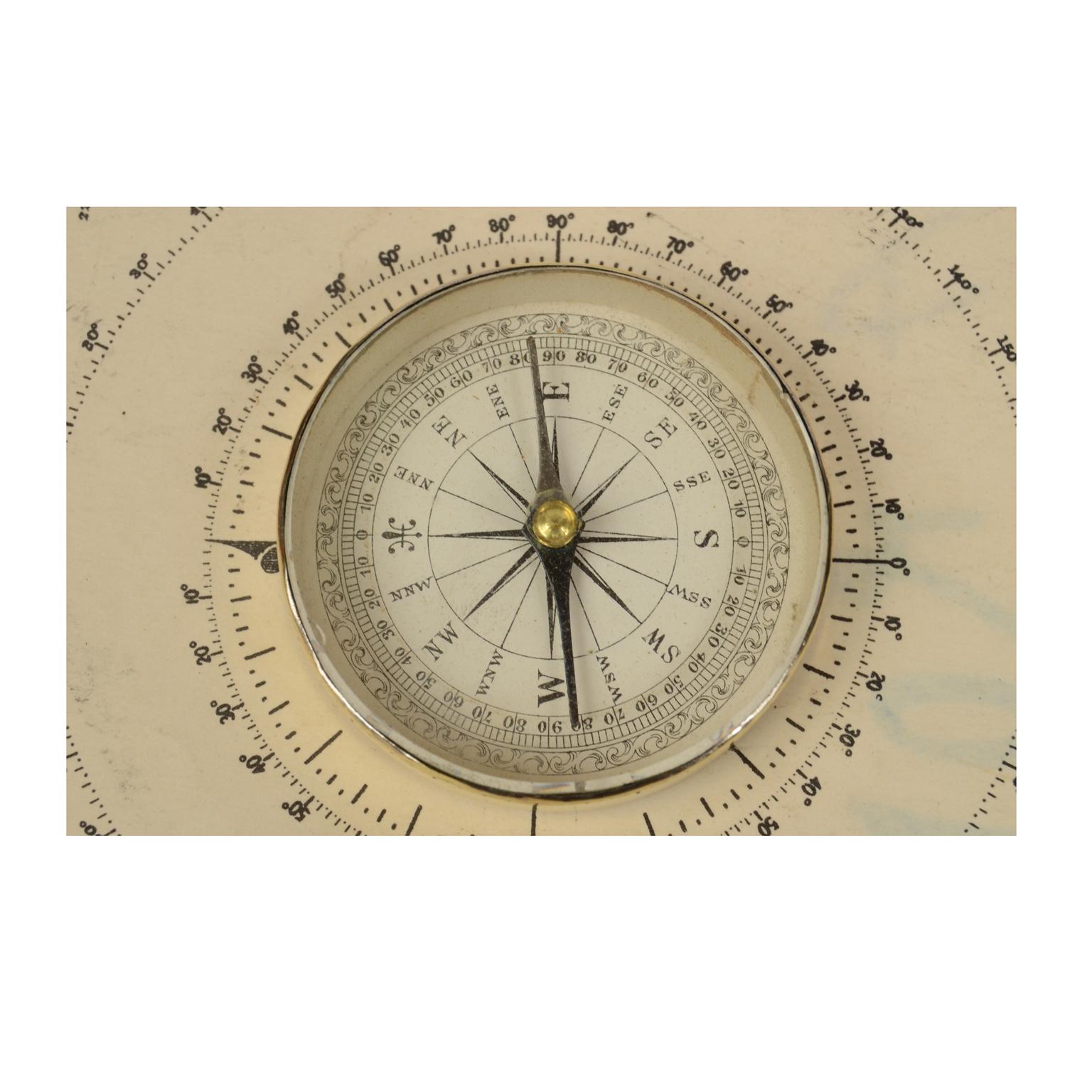 British Brass Topographic Compass UK, First Half of the 19th Century
