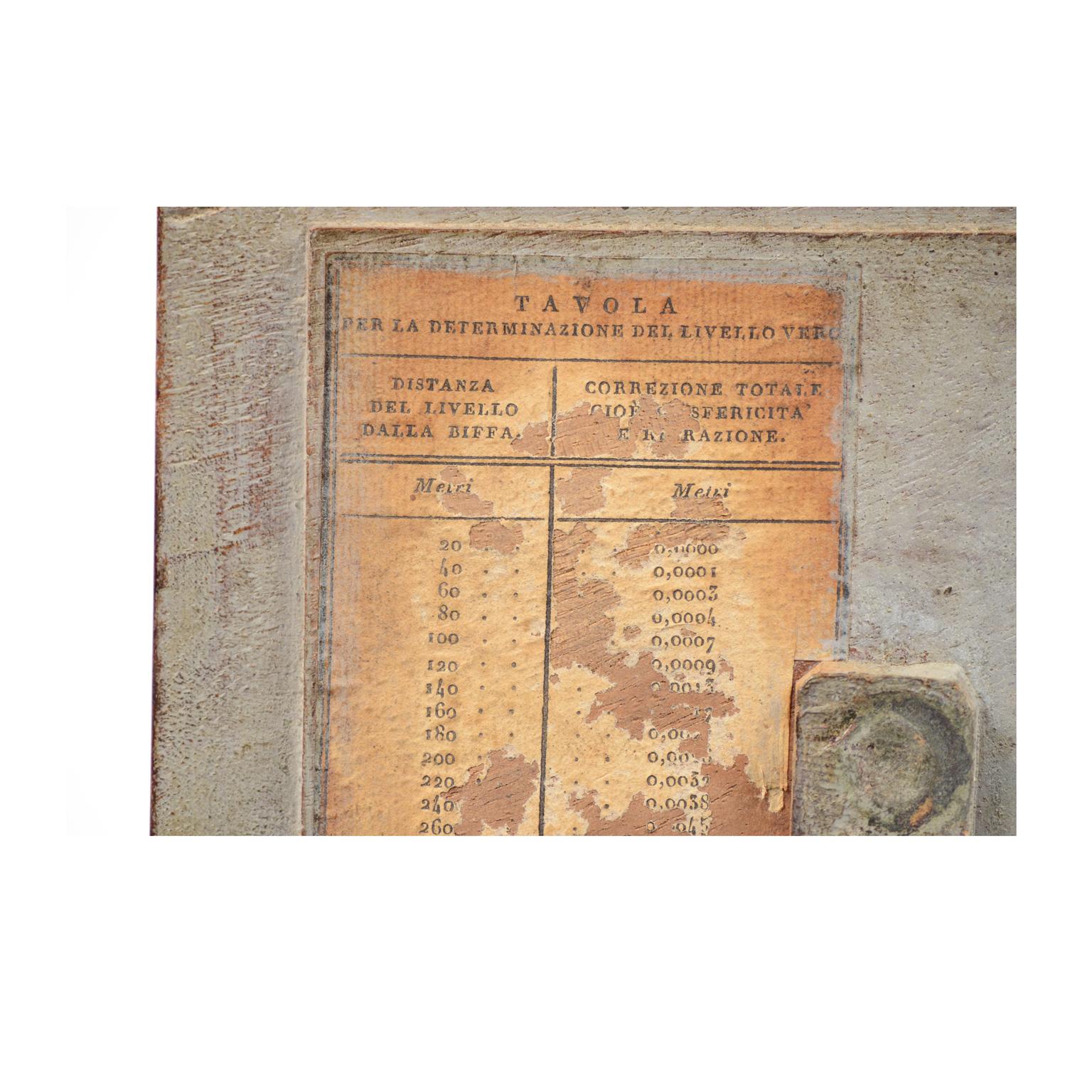1805 Milan Brass Topographic Level signed Pasquale Cittelli with its Walnut Box  For Sale 11