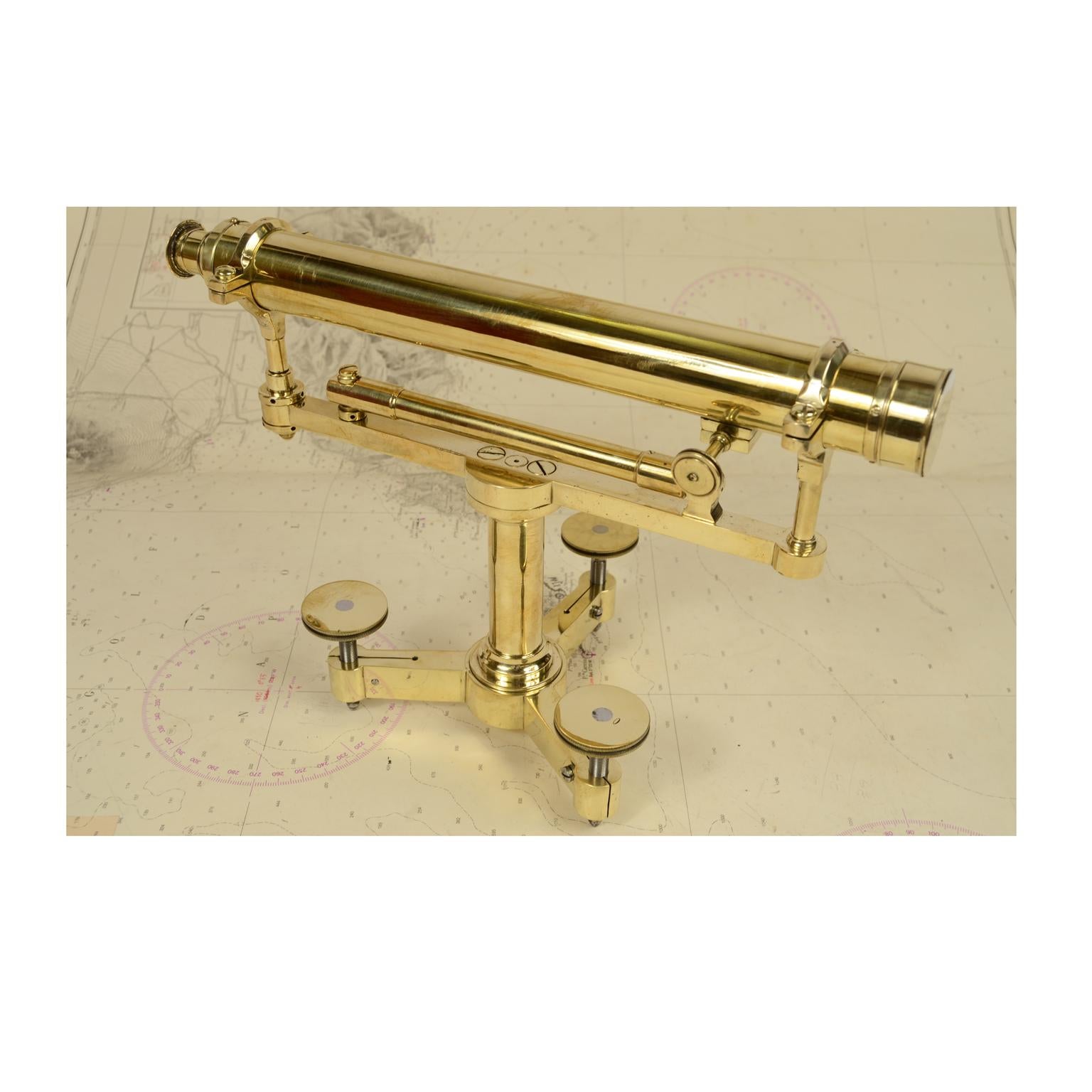 UK  1870 Brass Topographic Level, Antique Surveyor Measurement Instrument  For Sale 2