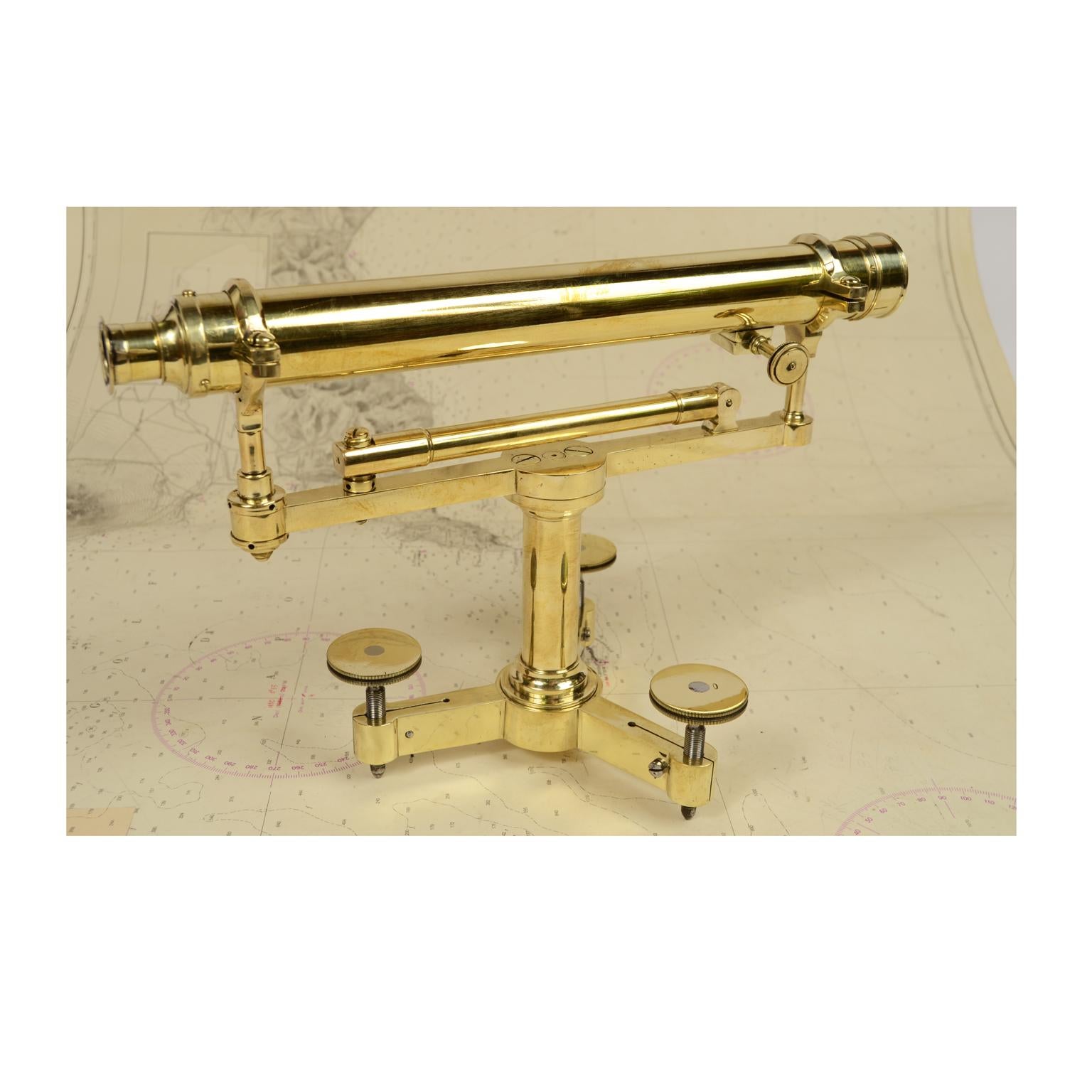 UK  1870 Brass Topographic Level, Antique Surveyor Measurement Instrument  For Sale 4