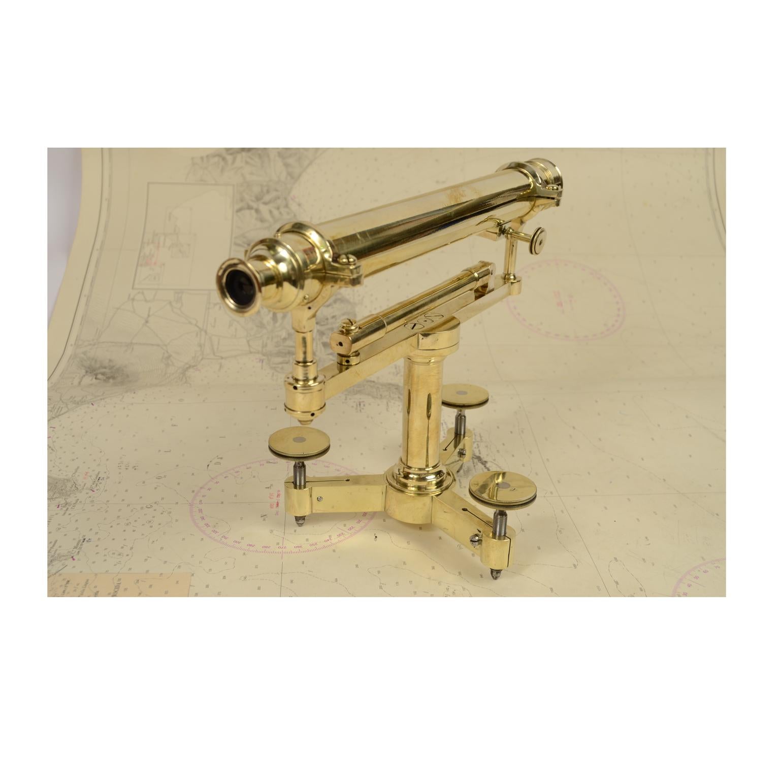 UK  1870 Brass Topographic Level, Antique Surveyor Measurement Instrument  For Sale 5