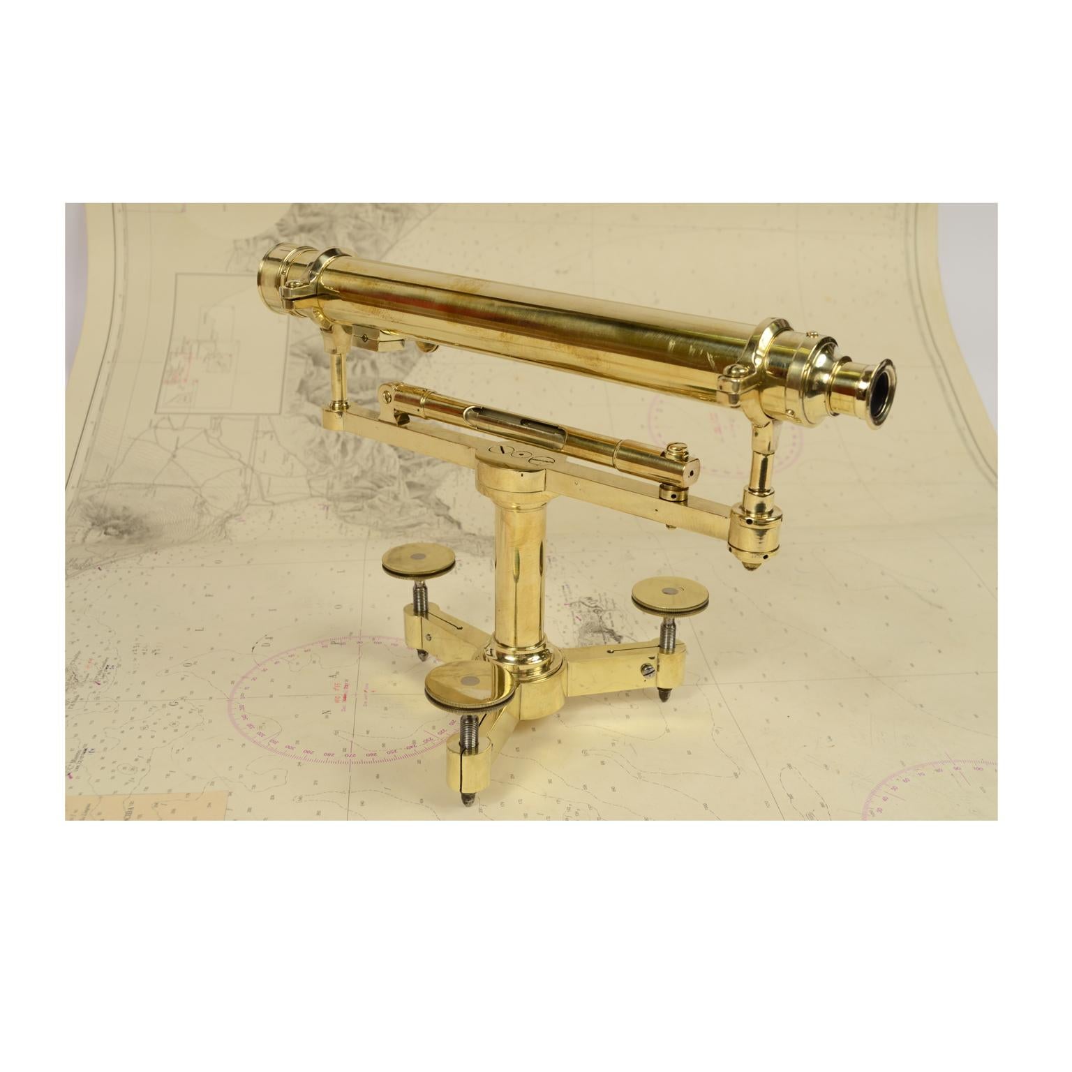 UK  1870 Brass Topographic Level, Antique Surveyor Measurement Instrument  For Sale 7
