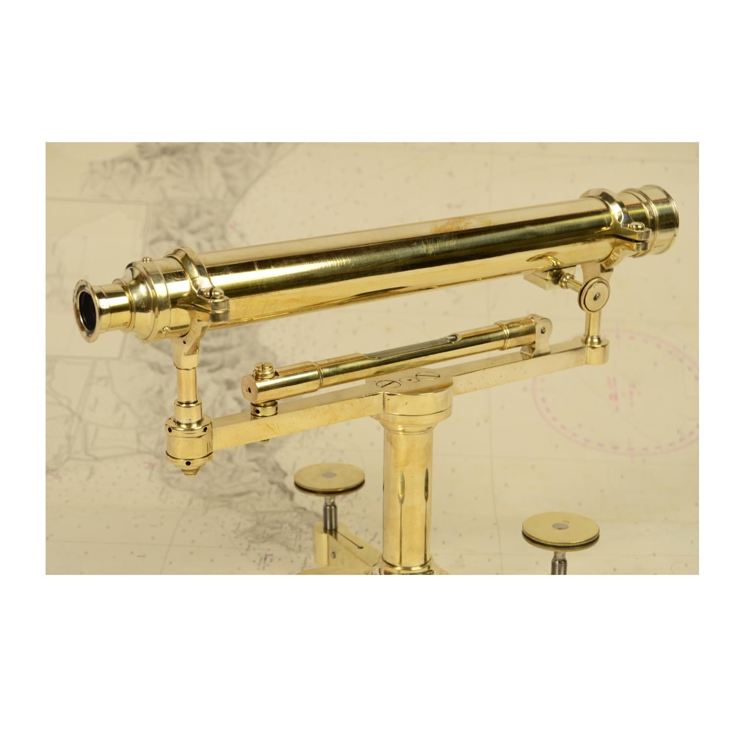 UK  1870 Messing Topographische Ebene, antikes Maßinstrument eines Surveyor Measurement Instruments  im Zustand „Gut“ im Angebot in Milan, IT
