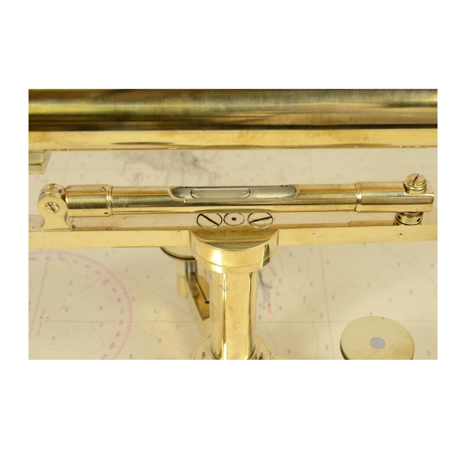 British UK  1870 Brass Topographic Level, Antique Surveyor Measurement Instrument  For Sale