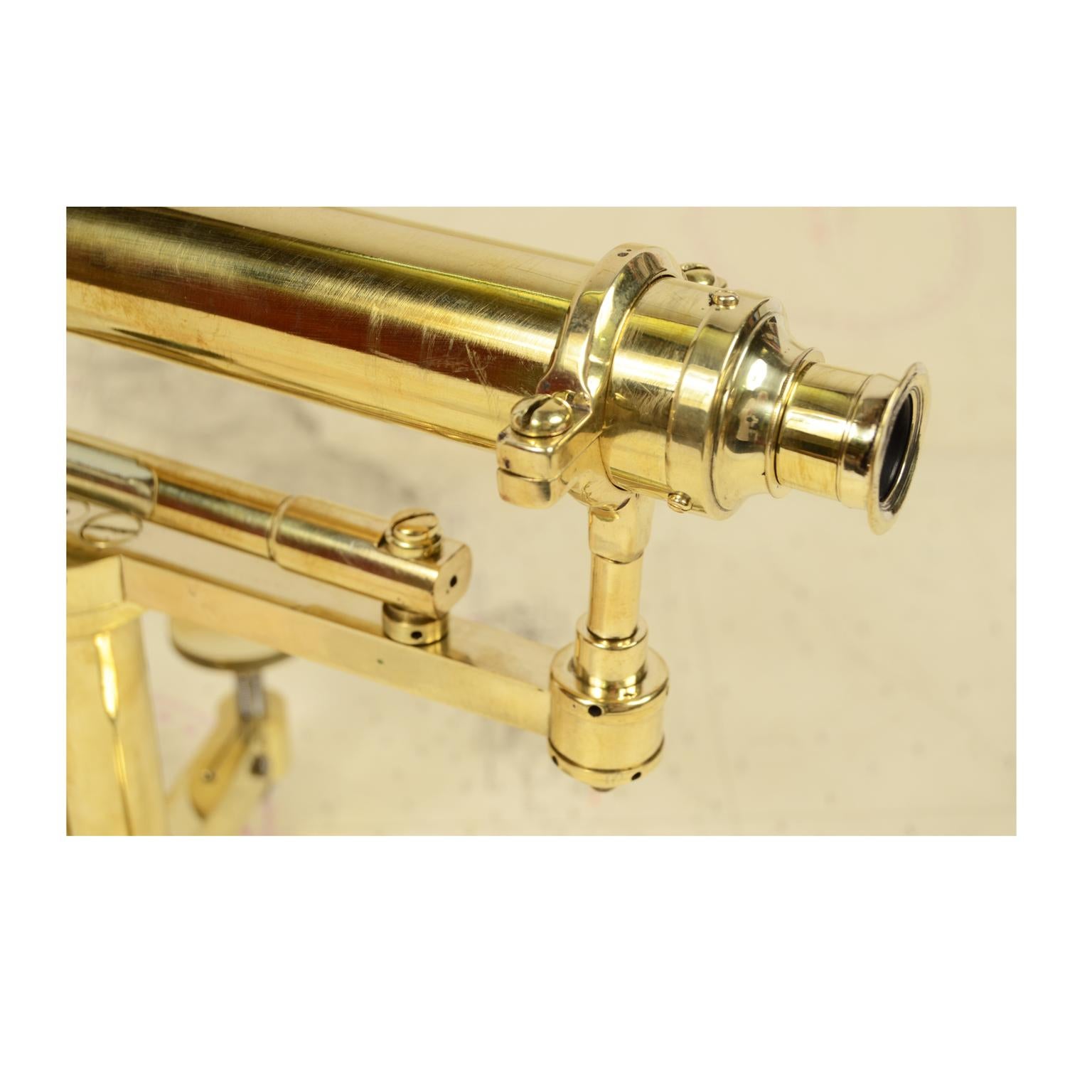 UK  1870 Brass Topographic Level, Antique Surveyor Measurement Instrument  For Sale 1