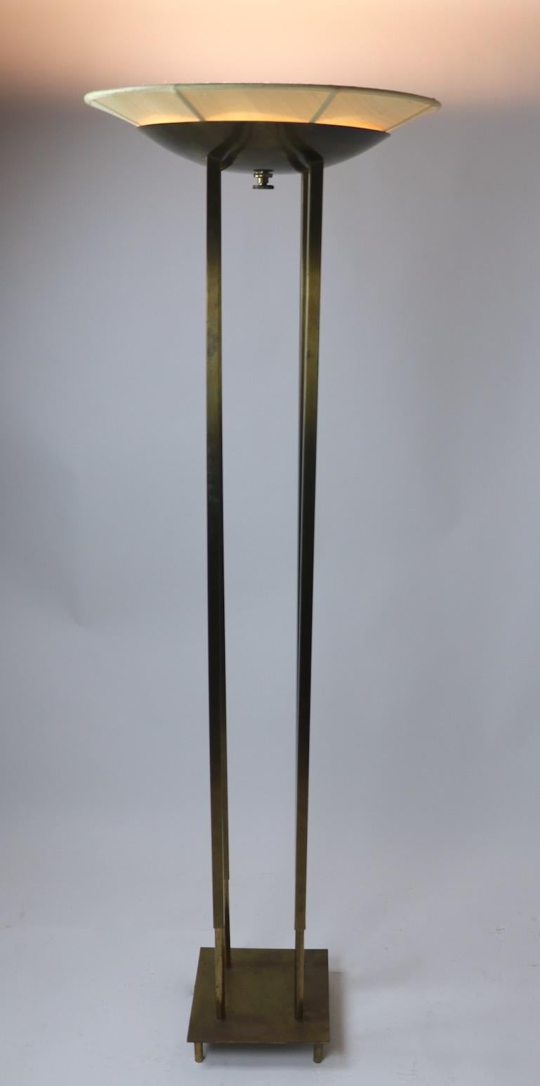 American Brass Torchiere by Stiffel For Sale