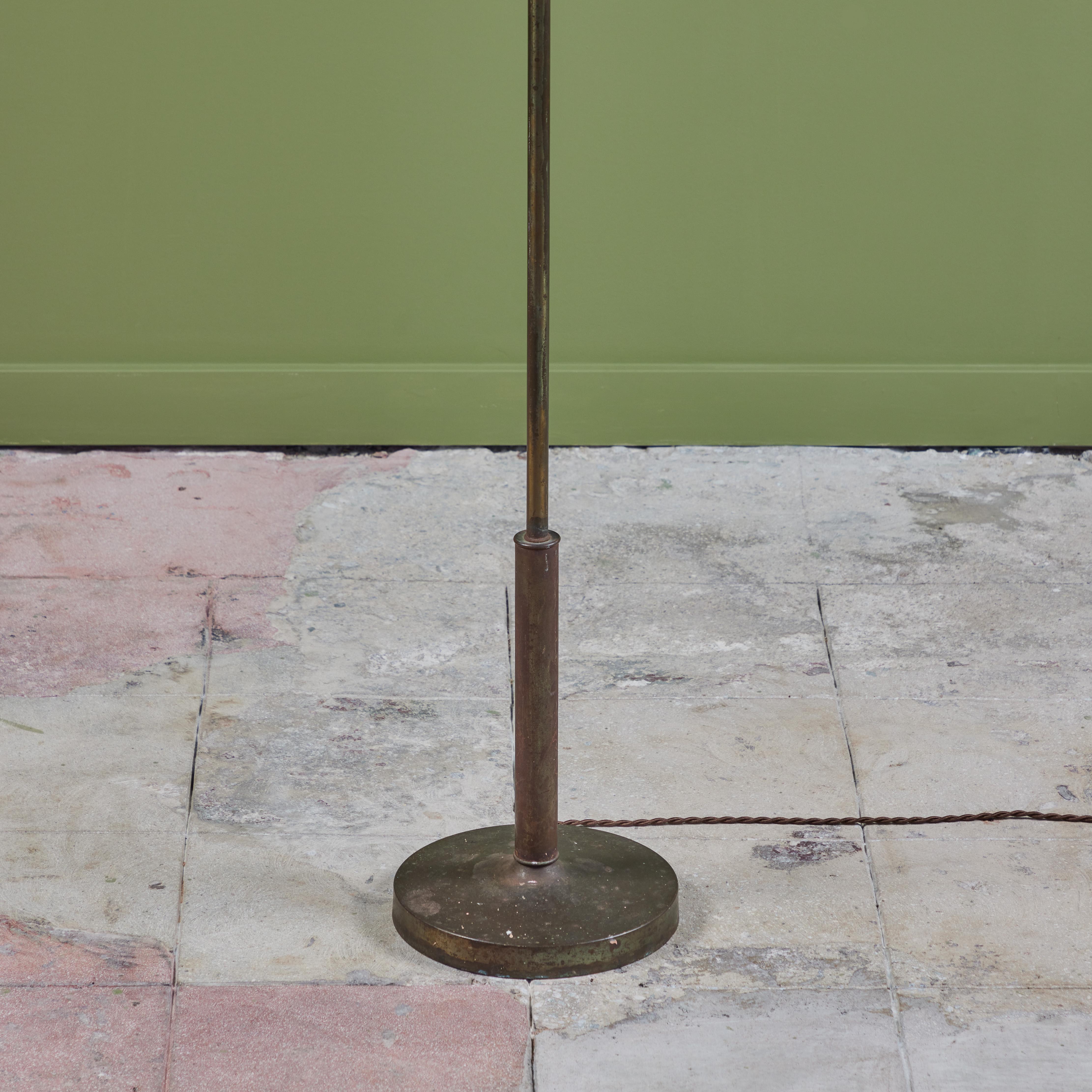 Metal Brass Torchiere Floor Lamp For Sale