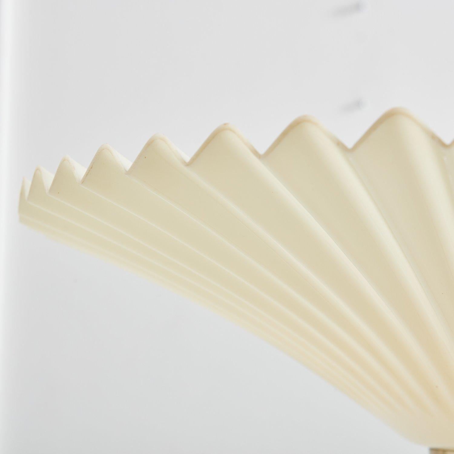 Brass Torchiere Floor Lamp with Fanned Shade 1