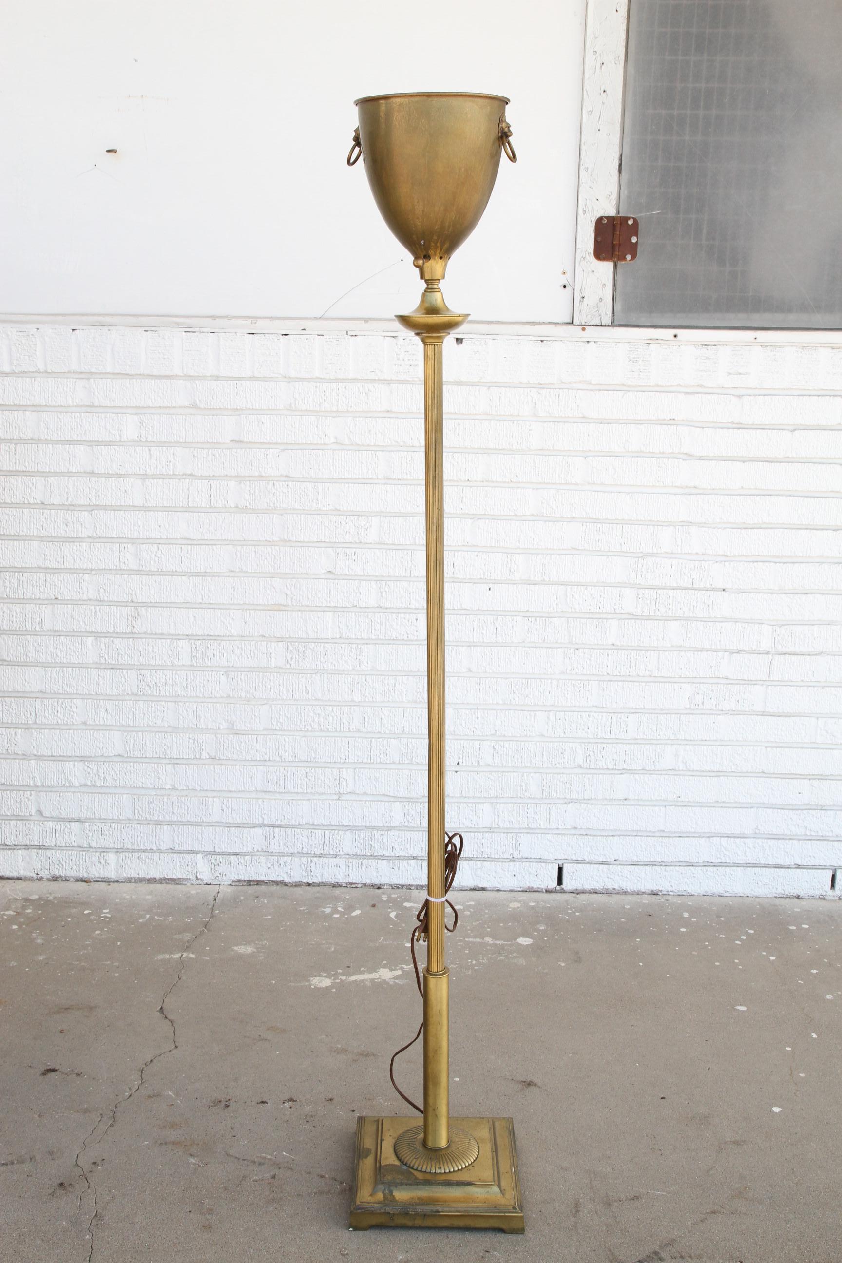 American Brass Torchierie Floor Lamp For Sale