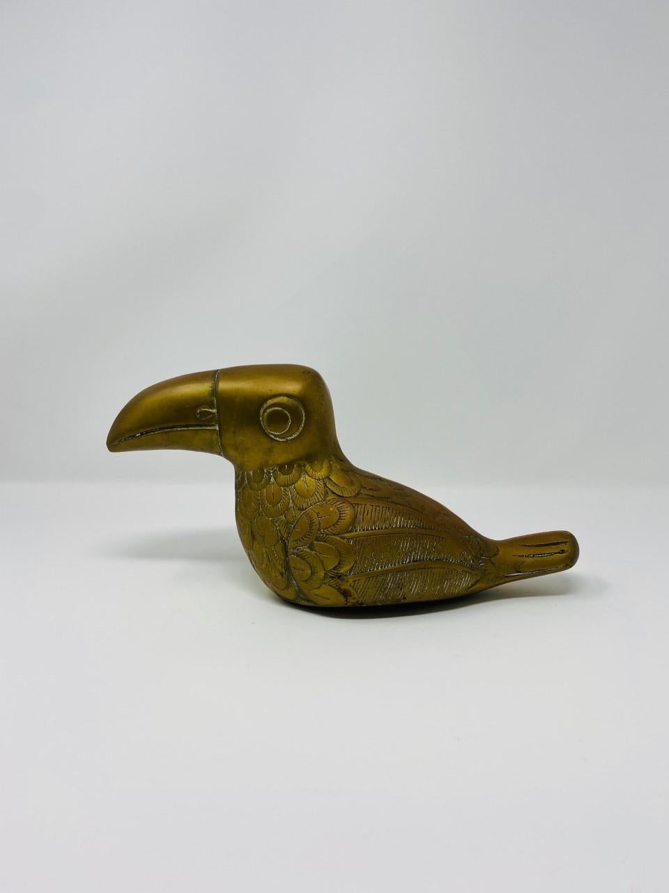Cast Brass Toucan Sculpture by Dolbi Cashier