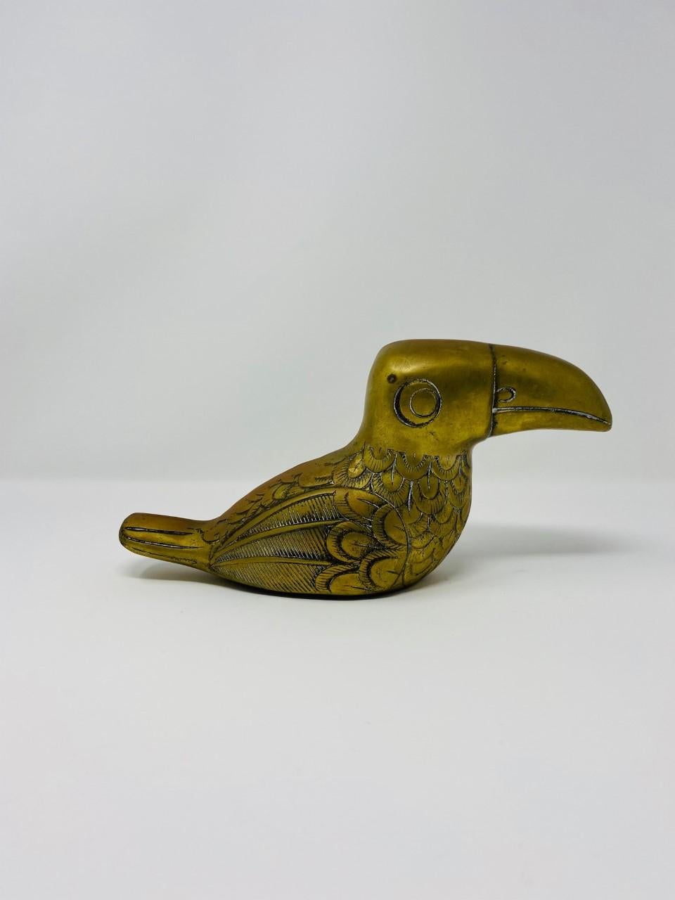 Mid-20th Century Brass Toucan Sculpture by Dolbi Cashier