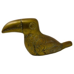 Vintage Brass Toucan Sculpture by Dolbi Cashier