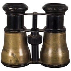 Brass Tourist Galilean Binoculars and Case by SA, circa 1880