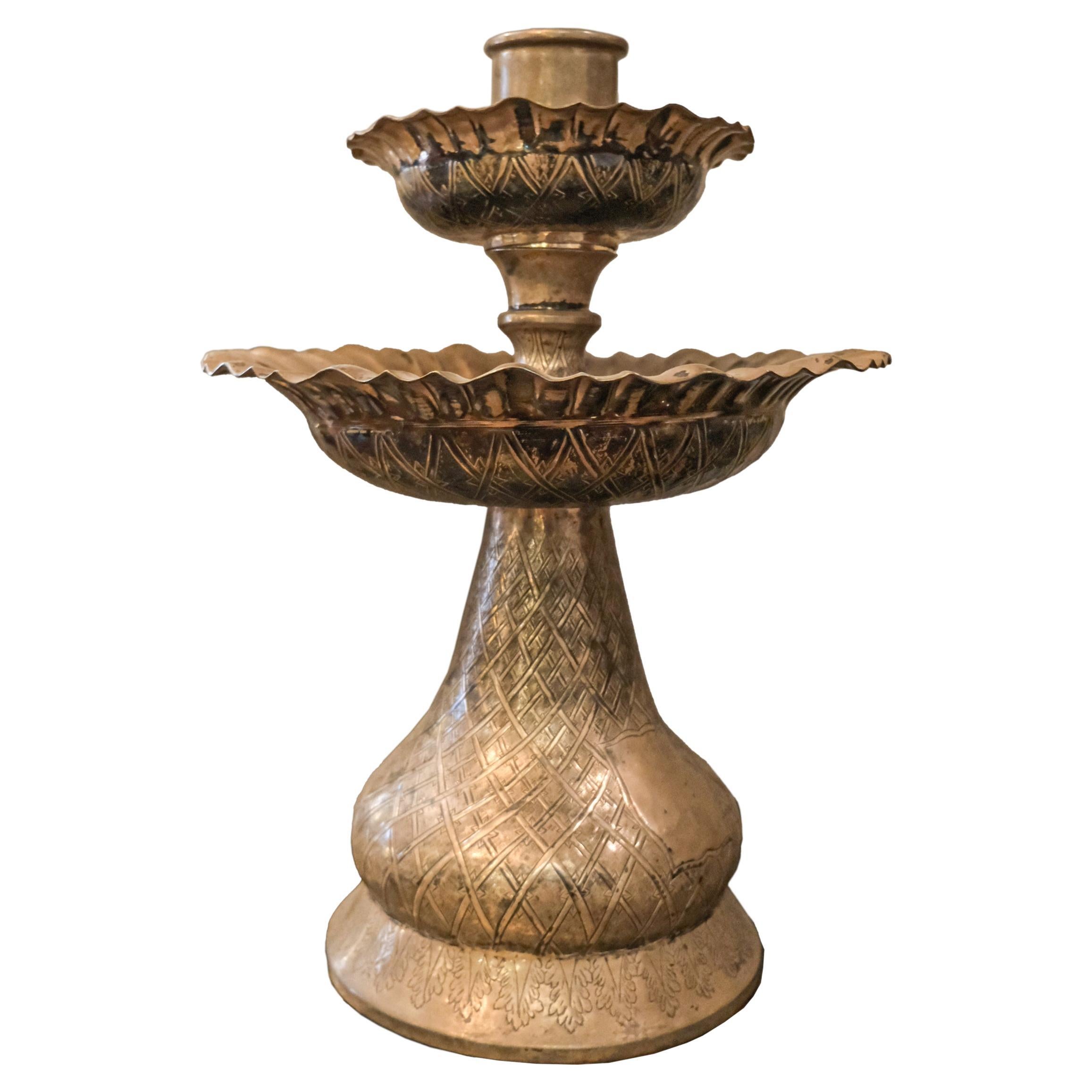 Brass traditional handcrafted candle holder by Palena Furniture For Sale