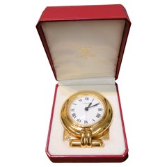Brass Travel and Alarm Clock by Cartier