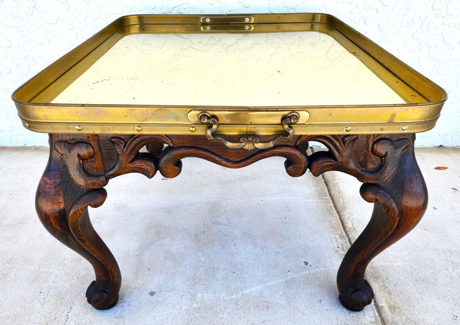 Brass Tray Table Midcentury For Sale 1