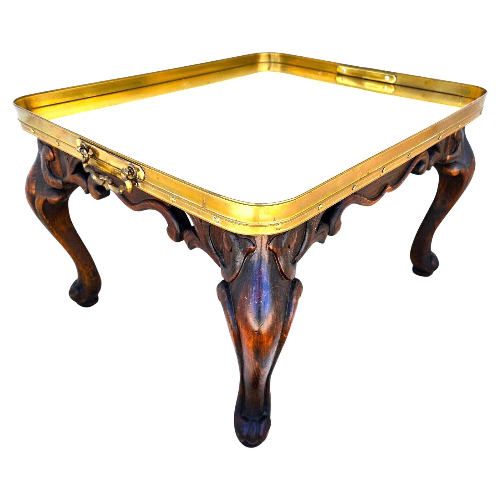 Brass Tray Table Midcentury