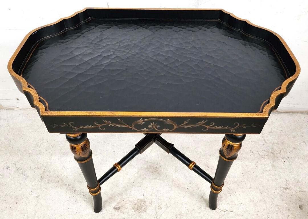 Brass Tray Table Vintage Regency Chinoiserie Asian For Sale 7