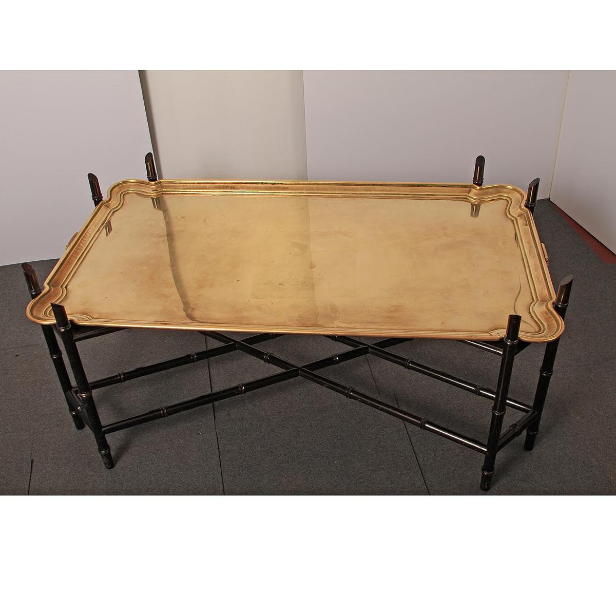 Brass Tray Top Coffee Table In Fair Condition In Westwood, NJ