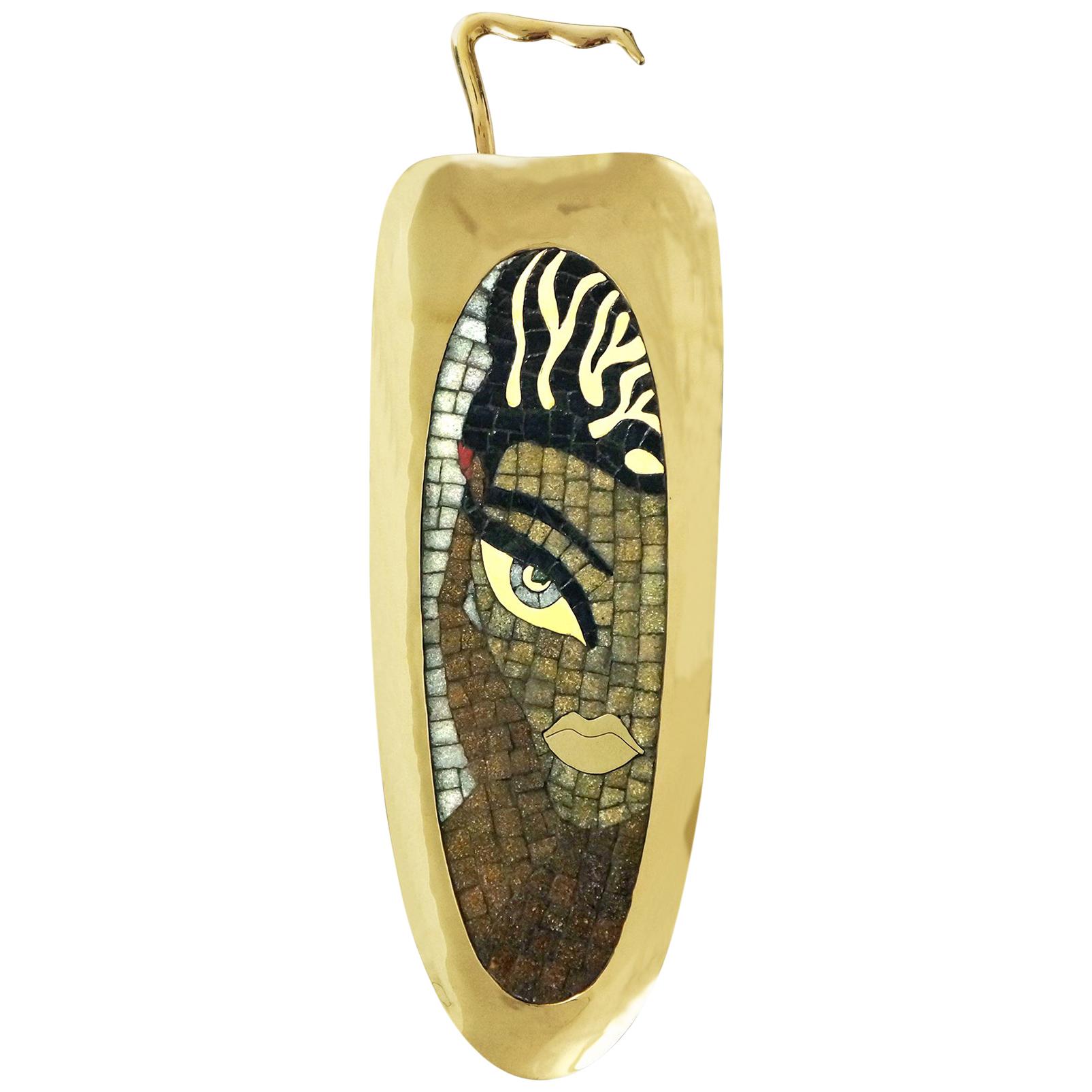 Brass Tray with Mosaic, by Salvador Teran, circa 1950s