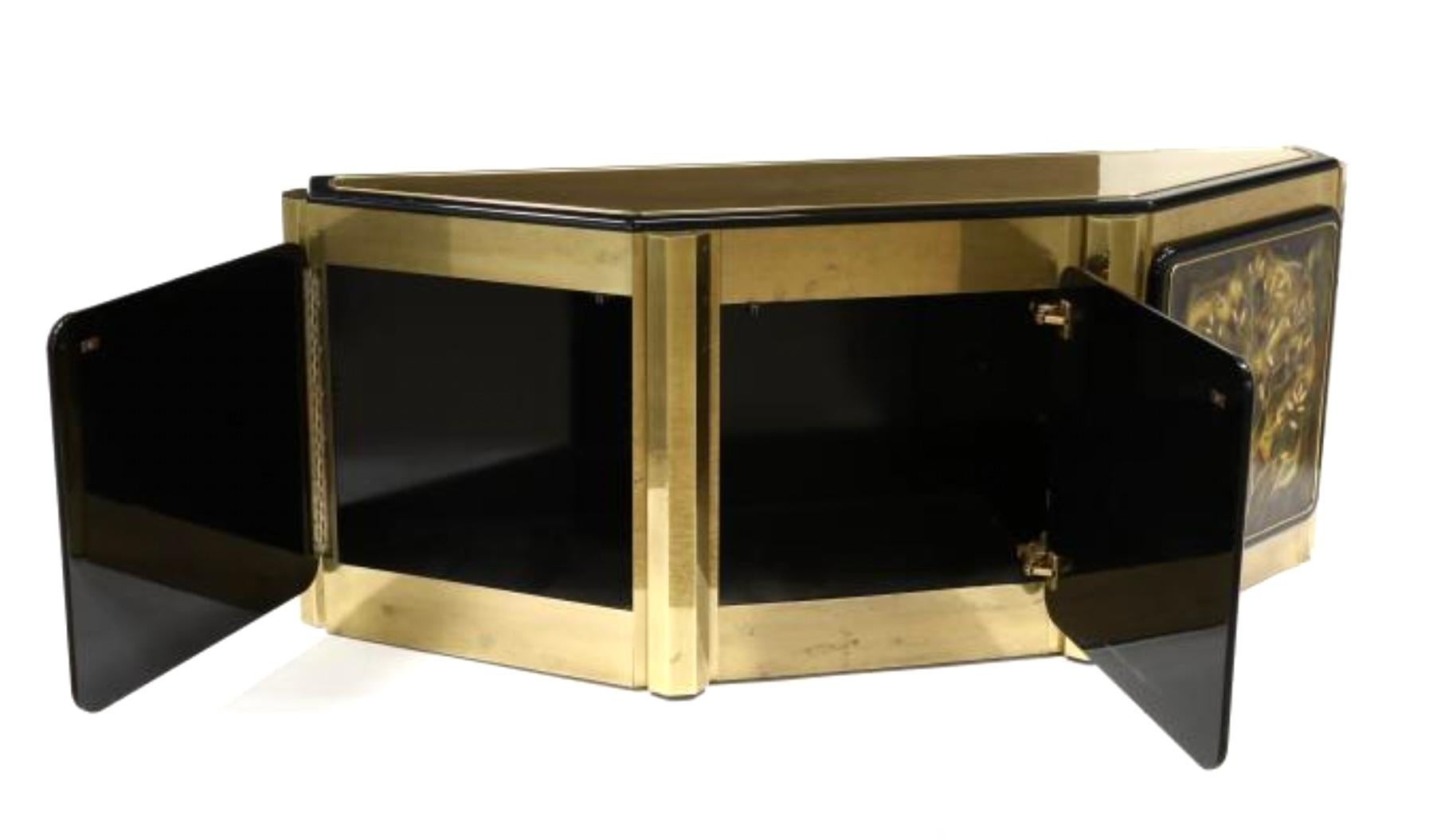 Brass 'Tree of Life' Credenza by Bernhard Rohne for Mastercraft in vendita 10