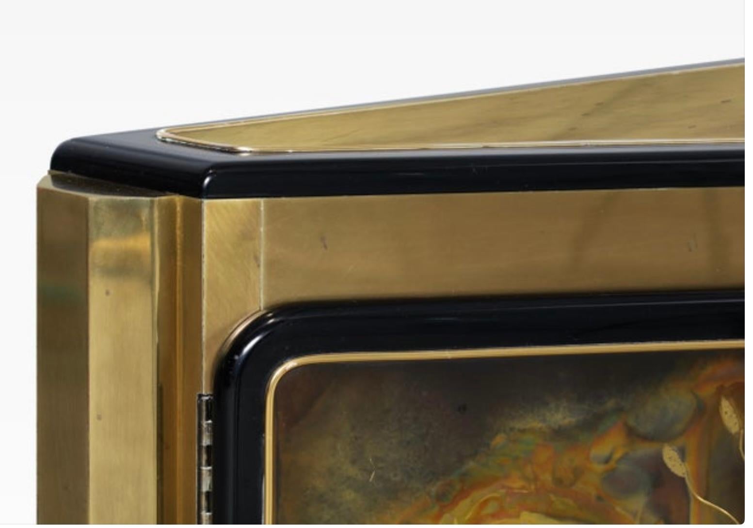 Fine XX secolo Brass 'Tree of Life' Credenza by Bernhard Rohne for Mastercraft in vendita