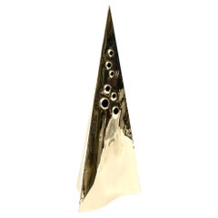 Brass Pyramid Seven Hole Modernist Sculpture Vintage